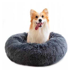 Blød og beroligende donut hundeseng (mange farver) - Pink / 40 cm.