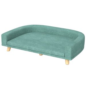 Hundeseng hundesofa kæledyrssofa, eukolyptustræ, 98 x 67 x 25 cm, grøn